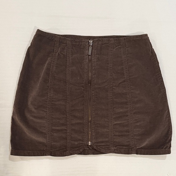 We The Free Dresses & Skirts - We the Free Brown Corduroy Front Zip Mini Skirt size 4
